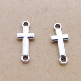 BULK 500Pcs Cross Connector Charms DIY Jewelry Making Pendant Antique Silver Charms