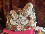 Fitz and Floyd Christmas SNOWY WOOD Display Sign Santa Figurine Model