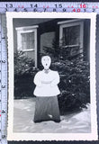 Holiday Christmas Board Singing Man Hymns Snow Vintage BW Photo Snapshot Model