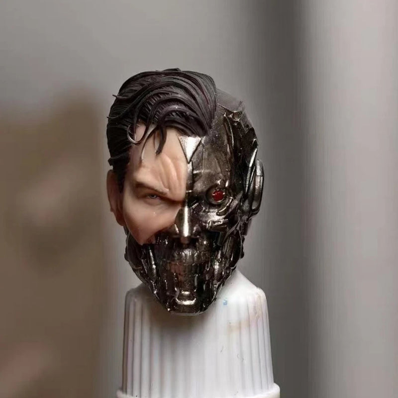 1/12 Painted Mechanical Male Hero Head Carving Model Toys Fit Mafex Figure Model