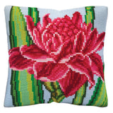 CDA stamped cross stitch kit cushion "Lotus", 40x40cm, DIY Model