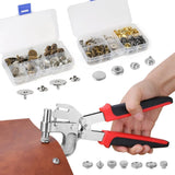 Brass Snap Fastener Tool Kit 60 Sets 15mm Snaps & 18mm Magnetic Buttons Leather Model
