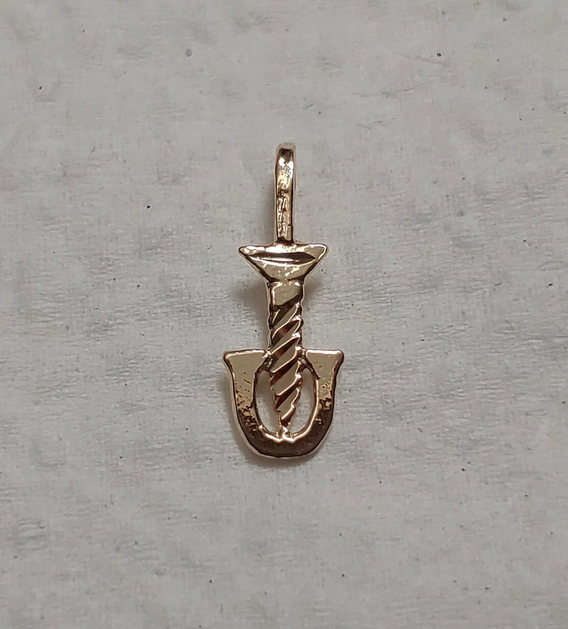 New 14k Yellow Gold Screw You Charm Pendant Charms