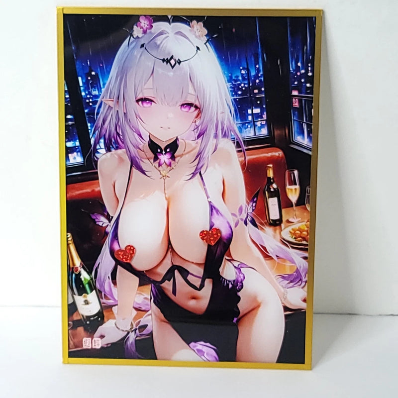 Castorice Cheers Gold Glitter Waifu Card Anime Girl Wall Art Oversized Board A5 Model