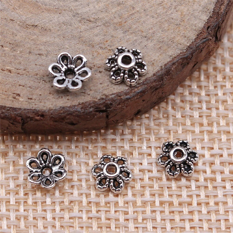 500pcs 5x5mm Alloy Charm Floral Bead Pendant for DIY Jewelry EF4308 Charms