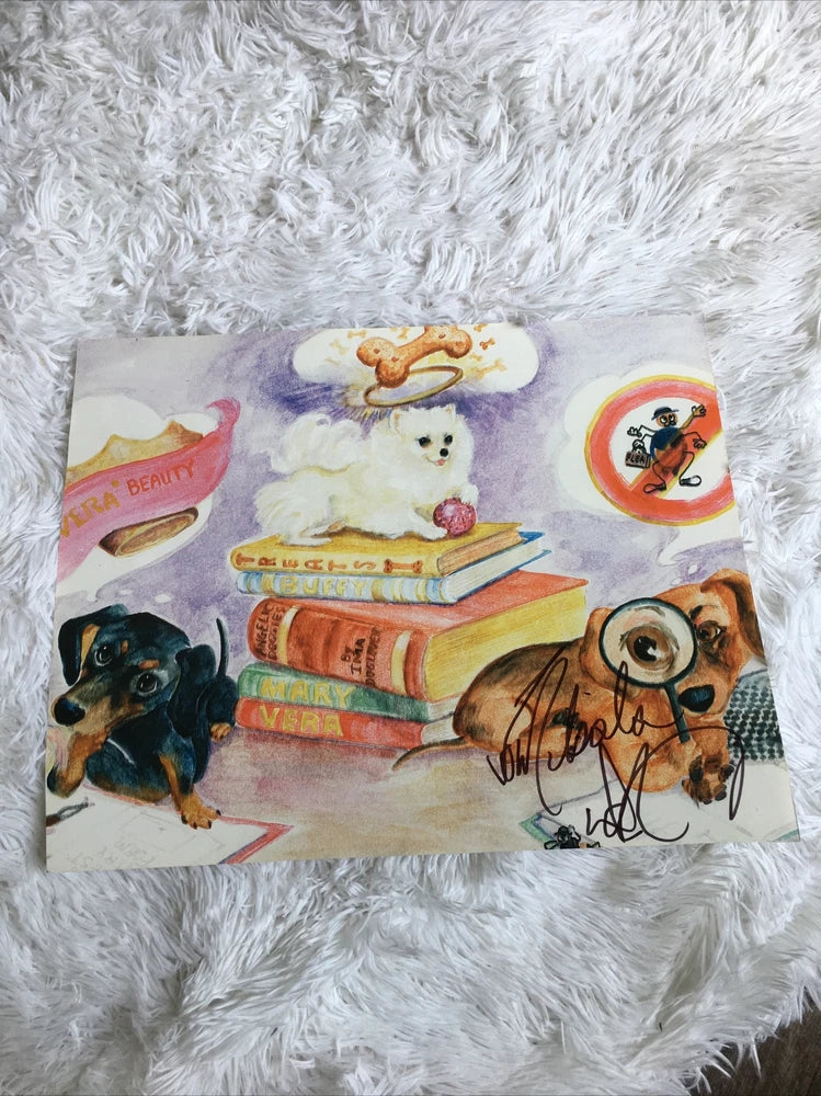 Artist Sign Puppy Poster Board 12x15 Doggie Picture Signed Poster Model