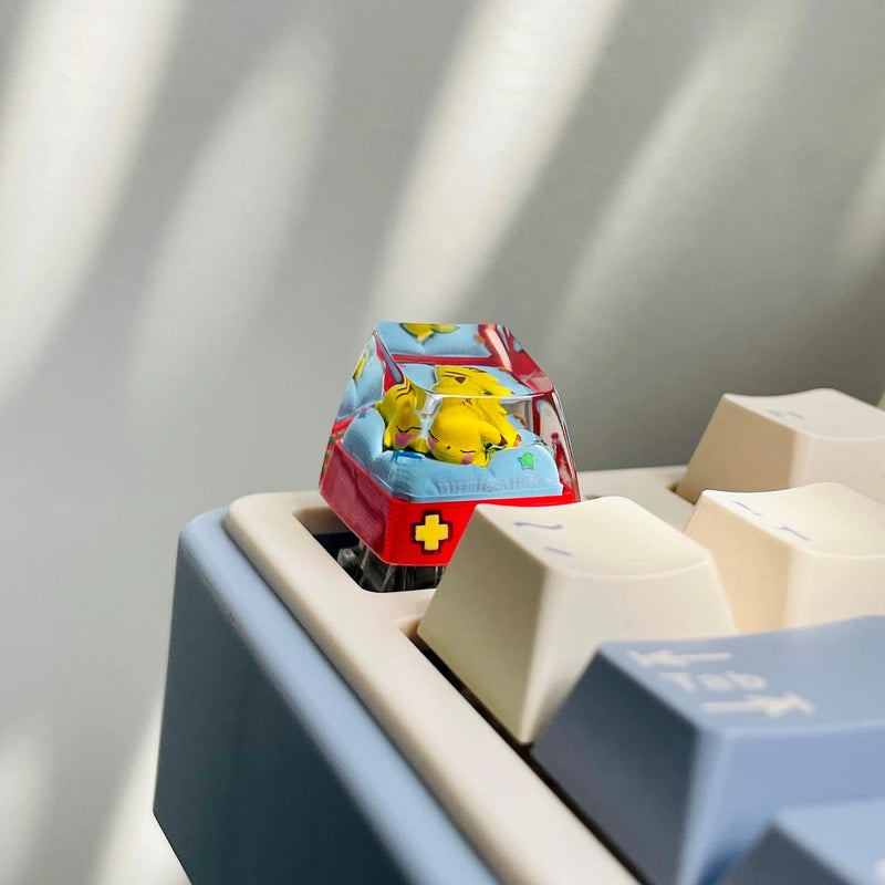 Pikachu Resin Keycap, Artisan Pokemon keycap set for mechanical keyboard Model