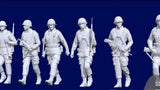 1/35 Scale Ww2 US Light Infantry 6 Soldiers Resin Figures Model Kits Toys Model