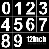 12-Inch Large Number Stencils Kit - Reusable Plastic Number Painting Templates Model
