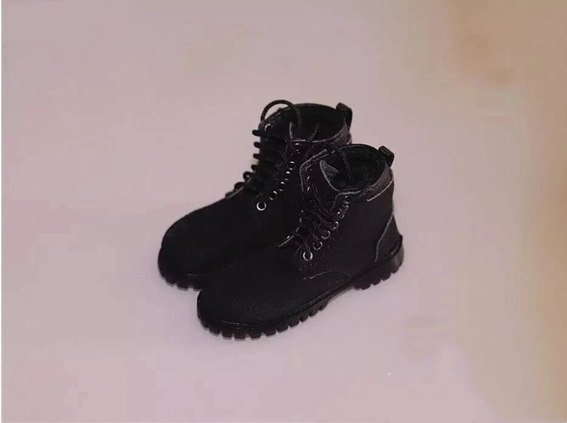 1Pair 1/6 Male Black Classic Hollow Work Boots Model Fits for 12" Action Figure Model