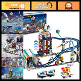Space Roller Coaster Building Toy Set 926PCS with Lift Platform & Rockets - Fun Model