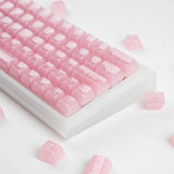 115 Keys Pink Crystal Transparent Jelly Keycaps MDA Profile Cherry MX RGB Model