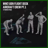 1/35 Scale Resin Figure WW2 USN Flight Deck Aircraft Crew 4set Model Kit Toy Model