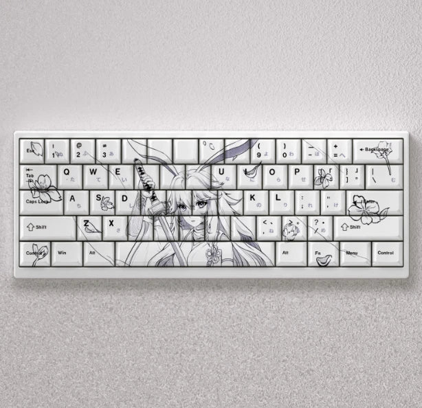 Anime Flower Keycap Set 60-68 percent keyboard size Model