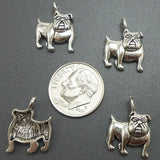 10pcs Bulldog Charms dog silver tone metal for jewelry making #nr Charms