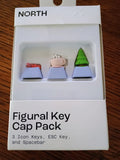 North Figural Key Cap Pack for Keyboard Fall Christmas Pack Purple Tree Coffee Model