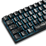 Black Shine Through Cherry Profile Keycaps Set Forged Carbon Side Print ANSI Model
