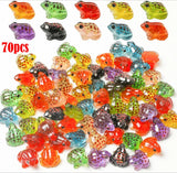 70PCS Luminous Mini Resin Frog Miniature Frog Figurines 10 Colors Tiny Frogs New Model