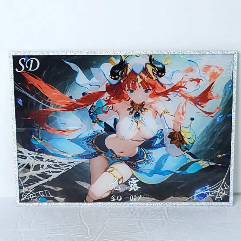 Nilou Glitter Spider Waifu Card Anime Girl Wall Art Oversized Board A4 Model
