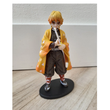 Demon Slayer Zenitsu Agatsuma Plastic Anime Figure w/ Yellow Cloak Display Base Model