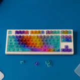 122 Keys Magnetic Switch ABS Frosted Transparent Rainbow OEM Keycaps Model