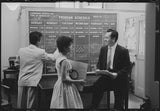 Photo:USIA VOA Office Interior 1957 Program Schedule Board Washington DC Model