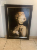 Marilyn Monroe photo on Board & Framed - old-school art style LARGE Portrait Model