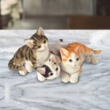 3.5" H Lying Wabansia Tuxedo and Tabby Cats Figurine Room Decor Model