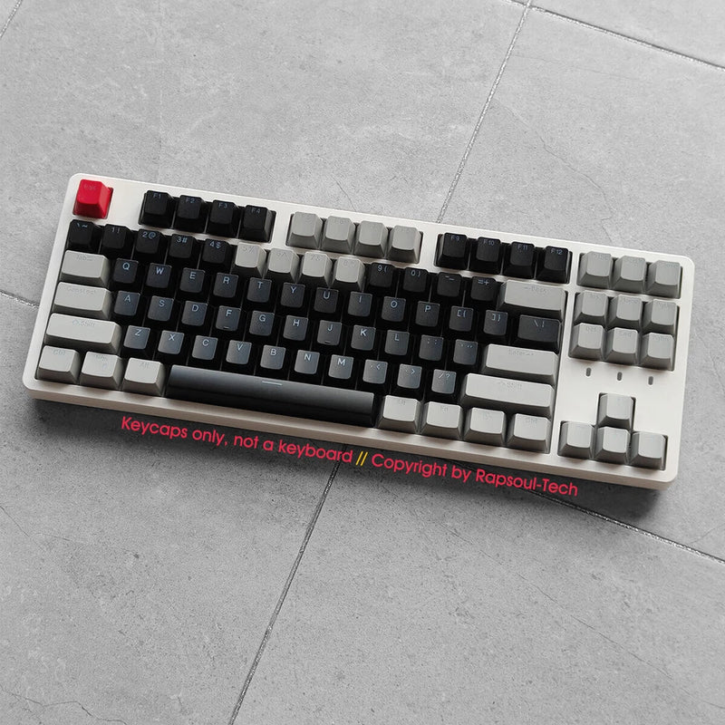 Dolch Black Doubleshot Shine Through Keycaps set for TKL 104 Mechanical Keyboard Model
