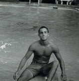 Collegiate Man sitting on a diving board 1960s Gay Gentleman's Collection 4x4 Model
