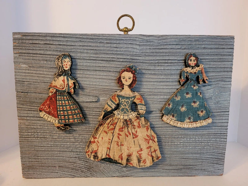 Board From a Barn From The 1840s Made Into a Multimedia Picture With Cloth Model