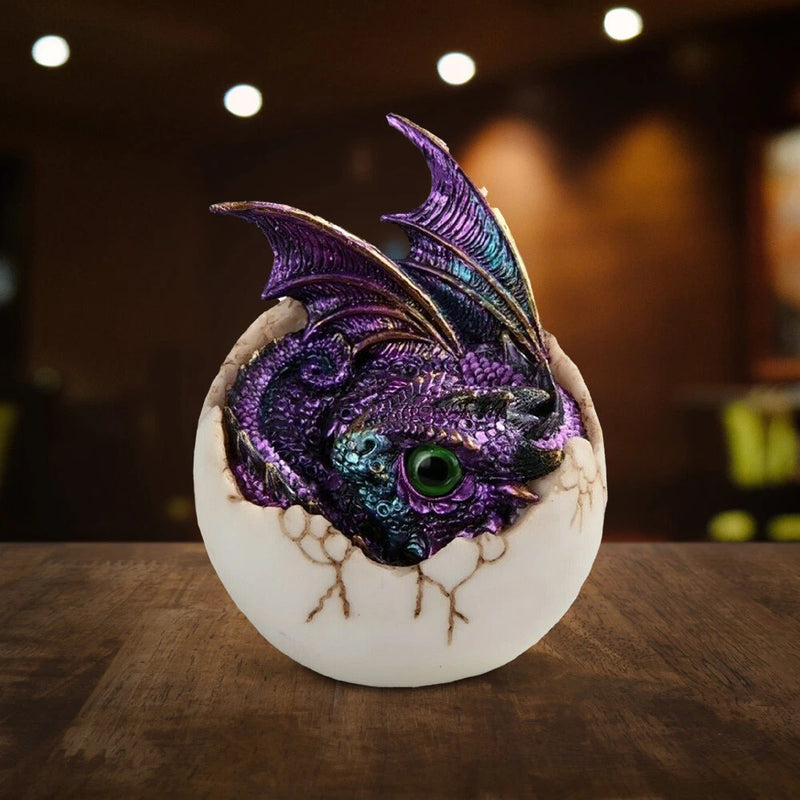Dragon Baby in Egg Statue 4"H Figurine Ornament Home Decor Unique Gift Model