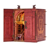 Adult DIY Miniature Wooden Castle Kit, LED Lights, Fantasy Gift with Wardrobe Model