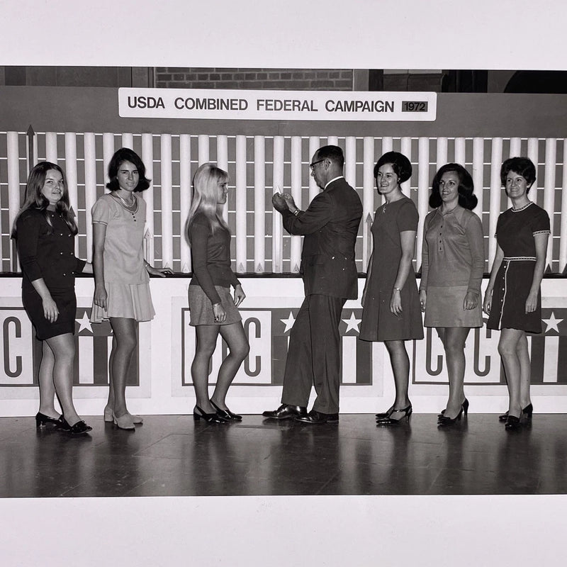 Vintage Photograph USDA Combined Federal Campaign Pretty Ladies Display Board 72 Model