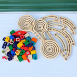 Hape Quadrilla Wooden Twist & Rail Marble Run Construction Kit Incomplete Model