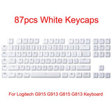 Full set Keycaps G915 TKL 87 White for Logitech G813 G913 G815 G915 Keyboard Model