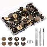 24 Sets Leather Snaps and Fasteners Kit, 15mm Metal Snap Button Kit with 4pcs In Model