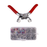 100 PCS Colorful Cutout Metal Snap Buttons Set With Fastener Pliers Tool Model