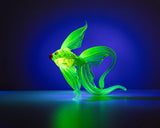 Handmade Uranium Glass Fish ¨C Glowing Lampwork Figurine, UV Light Reactive Model