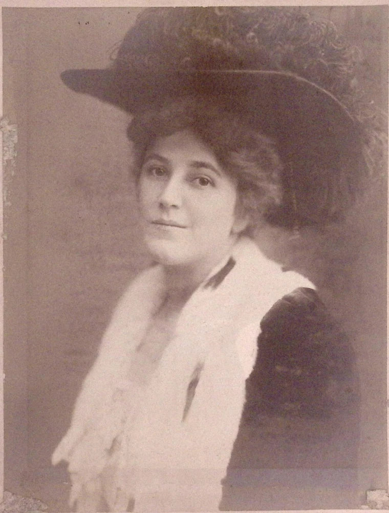 c1908 Lovely Woman Wearing Merry Widow Hat Photo on Board Artist Photographer NY Model