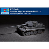 Trumpeter 07164 1/72 German Tiger with 88mm kwk L/71 Tank Plastic Assembly Model Model