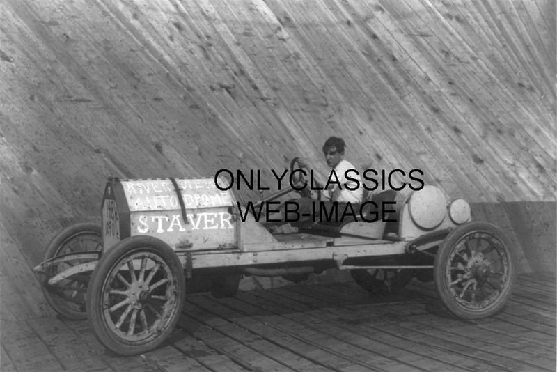 1911 AUTODROME WOOD BOARD TRACK AUTO RACING PHOTO STAVER RACE CAR RIVERVIEW EXPO Model