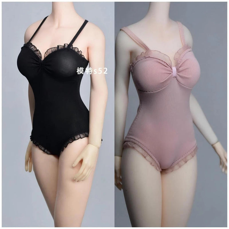1/6 Female One-piece Swimsuit With Ruffled Lace Trim Model For 12" Tbl Figure Model
