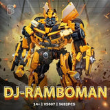 DJ-Rambo Man Robot MOC Building Blocks Set KBOX V5007 5692PCS Collector Model Model