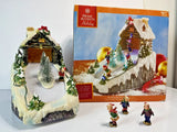 Home Accents Holiday Ski Scene Lights & Music Work / NO Motion 4 Figurines AS-IS Model