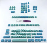 Alpherior Keycaps Key Caps Full Set 2 Tone Blue Aqua Turquoise Keyboard Model
