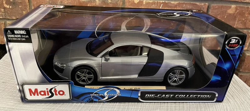 Maisto Special Edition 1:18 2007 Audi R8 Silver/Black Diecast Model Car NIB Model