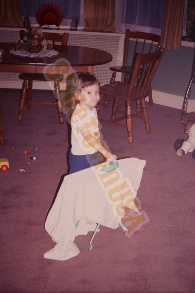Vtg 1970 Slide Little Girl with Toy Iron & Ironing Board X6A121 Model