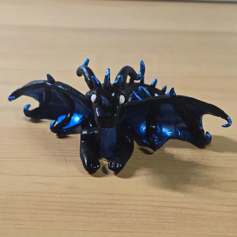 Handmade Polymer Clay Dragon Figurine OOAK Mini Fantasy Creature Display Decor Model