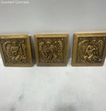 Gold Tone Relief Angel Figurine Wall Plaques Set Decorative Collectibles Model